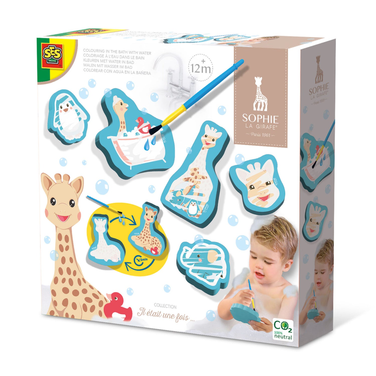Sophie la girafe - Barvanje v kopeli z vodo