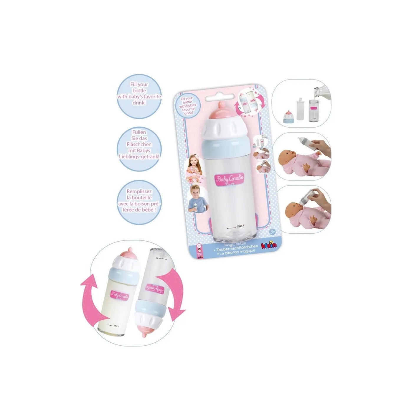 Baby Coralie - Biberon magic pentru lapte