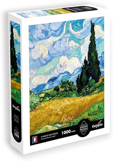 Puzzle 1000 piese - Câmp de grâu cu chiparoși - Vincent Van Gogh