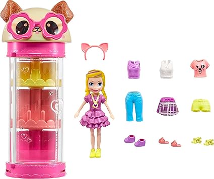 Mattel Polly Pocket - Dulap de modă cu câine (HKW06)