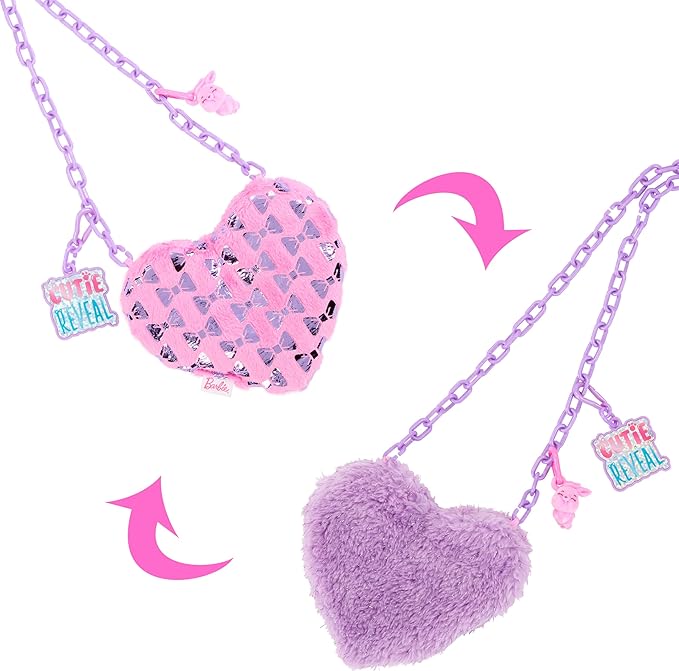 Mattel Barbie: Cutie Reveal - Roza torbica v obliki srca in dodatki (HKR38)