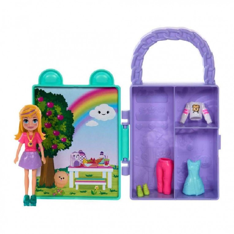 Mattel Polly Pocket - Geantă Lil' Styles turcoaz (HTV02)
