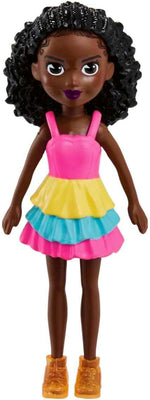 Mattel Polly Pocket - Păpușă de modă de vară cu piele închisă la culoare (HKV84)