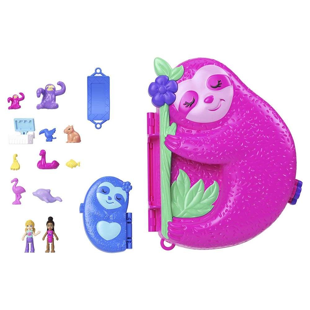 Mattel Polly Pocket: Geantă cu leneși de pluș 2 în 1 (HRD40)