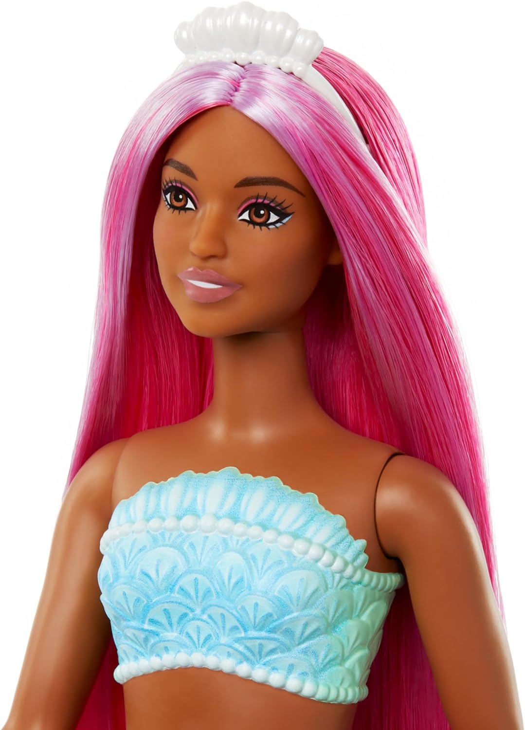 Mattel Barbie Dreamtopia: Sirenă portocalie - Păpușă cu ten închis (HRR04)