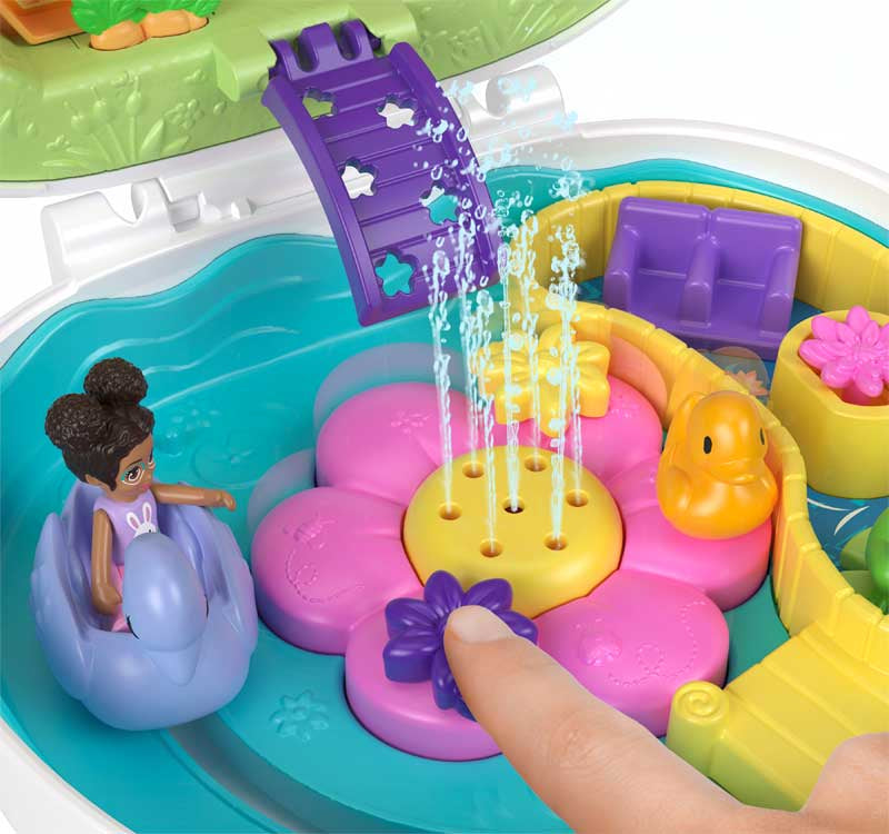 Mattel Polly Pocket: Grădina cu flori - Compact cu iepuraș (HKV36)