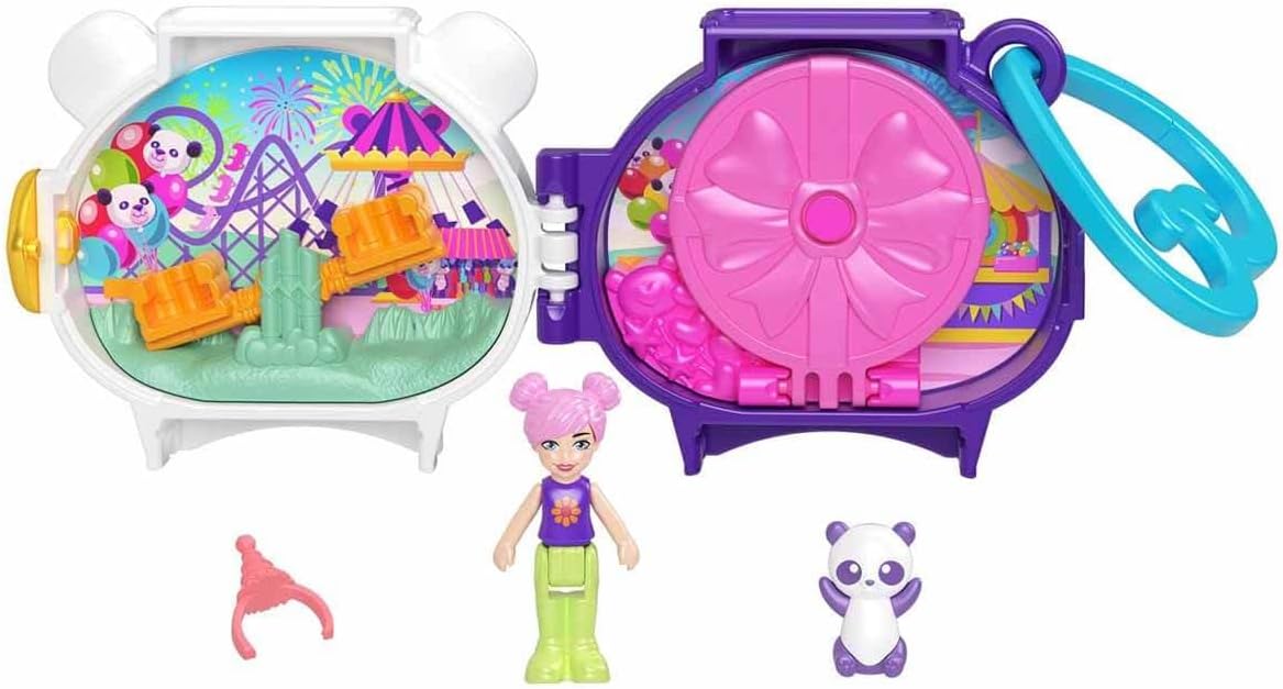 Mattel Polly Pocket Mini - Set compact de joacă cu panda (HRD38)