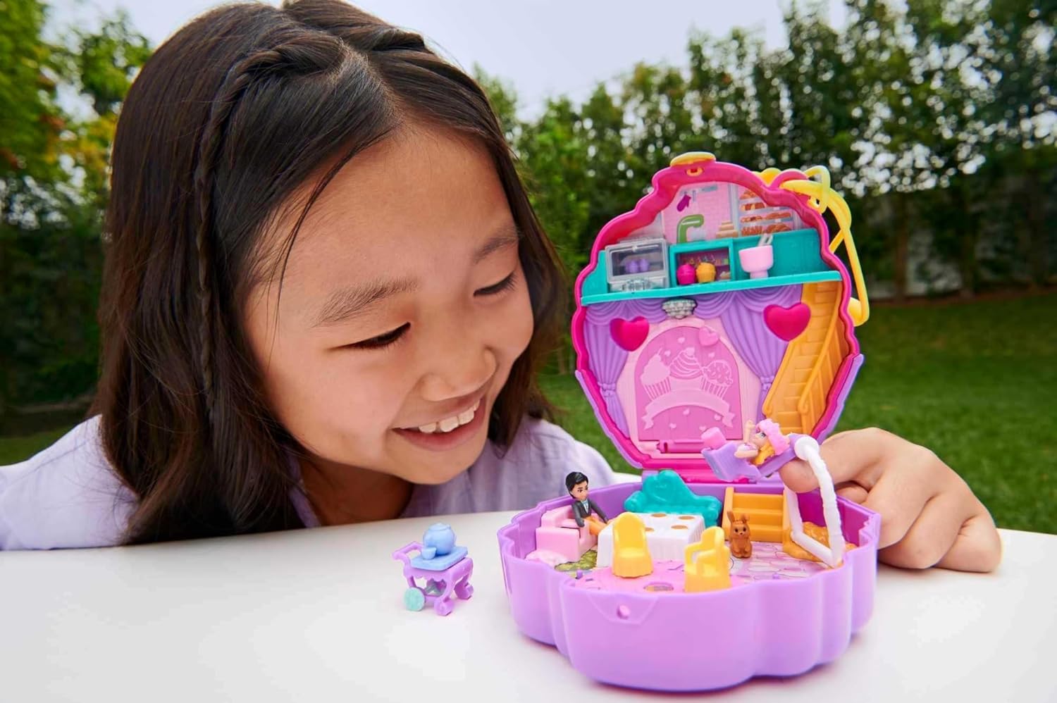 Mattel Polly Pocket - Set compact pentru delicii dulci Cupcake (HKV31)