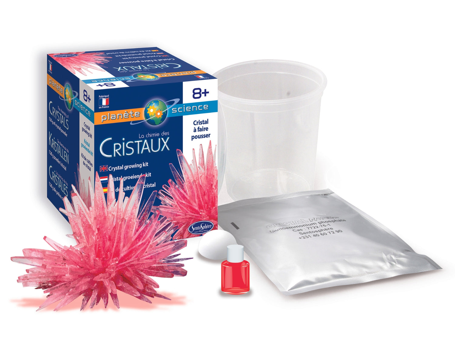 Set mini pentru cultivarea propriilor cristale - Cristal roșu