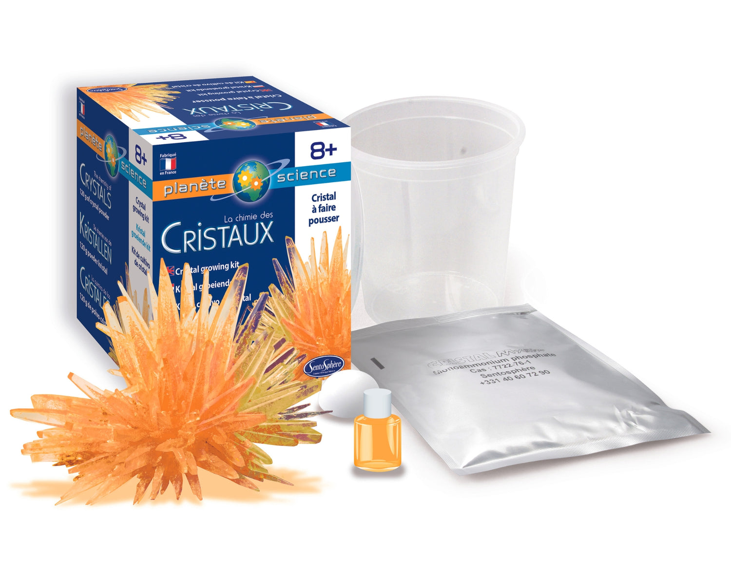 Set mini pentru creșterea propriilor cristale - Cristal galben