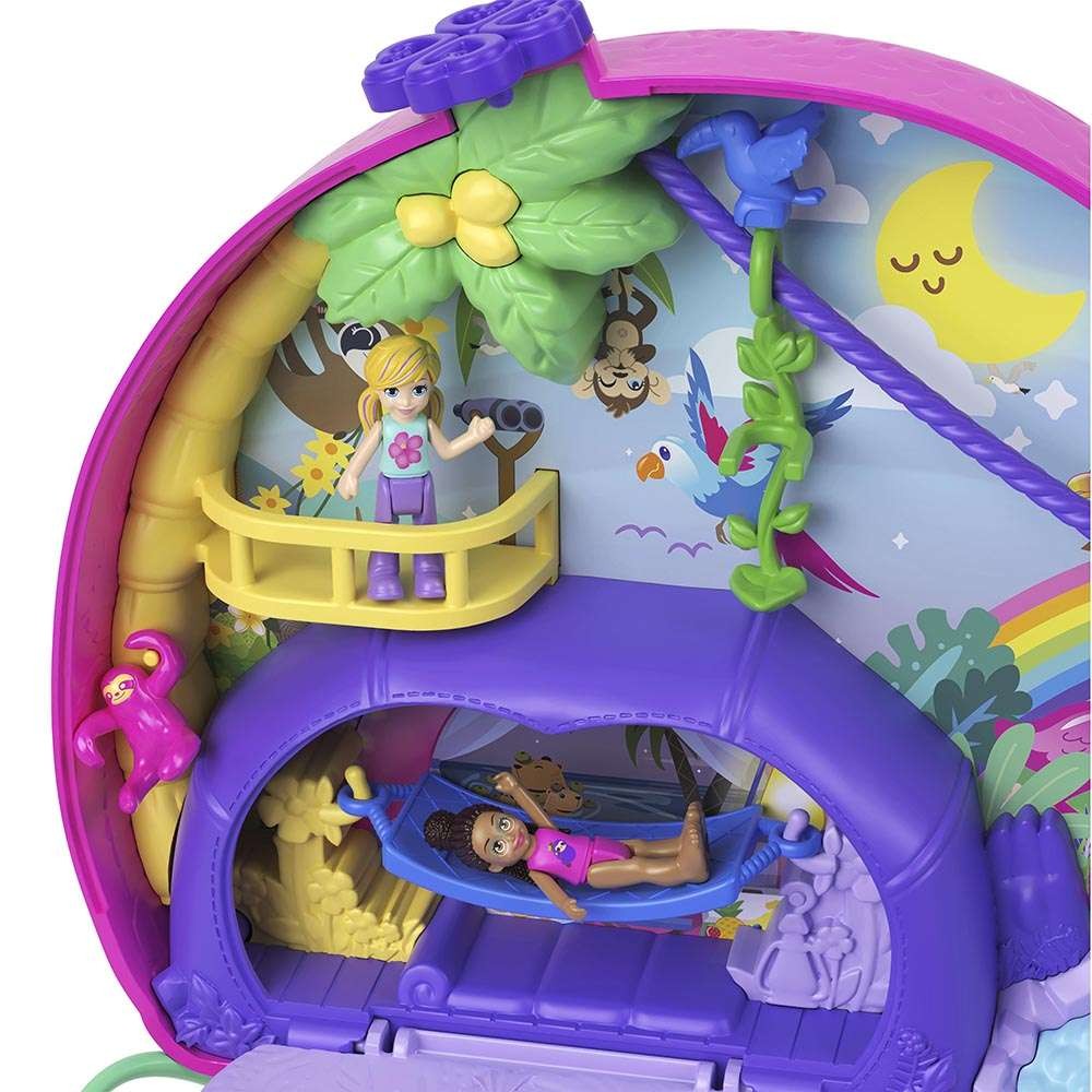 Mattel Polly Pocket: Geantă cu leneși de pluș 2 în 1 (HRD40)