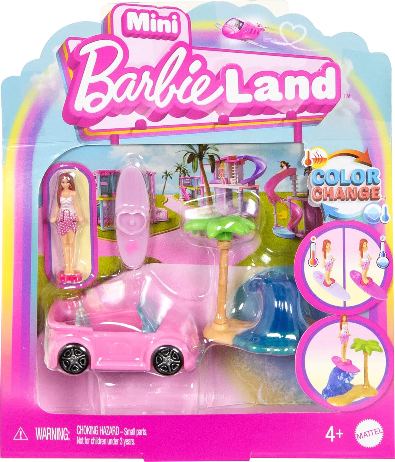 Mattel Barbie: Mini BarbieLand - Păpușă și Vehicul de Plajă (JCR35)