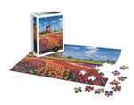 Puzzle 1000 piese - Peisaj - Câmpuri de lalele - Olanda