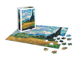 Puzzle 1000 piese - Câmp de grâu cu chiparoși - Vincent Van Gogh