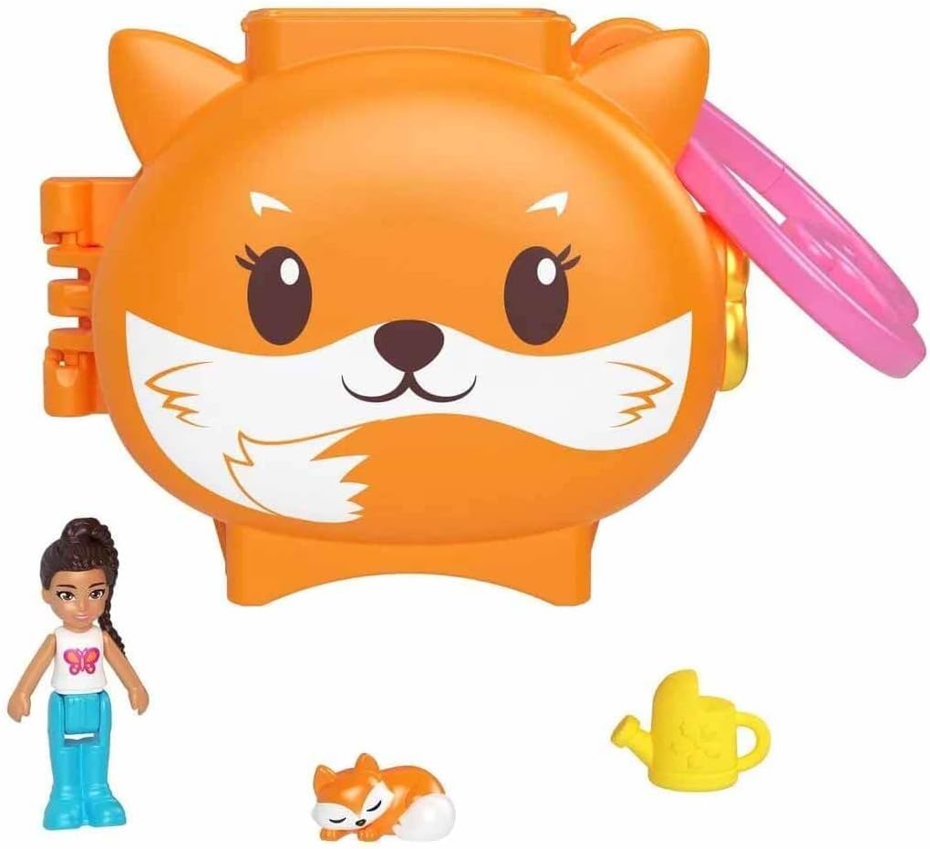 Mattel Polly Pocket Mini - Set compact de joacă cu vulpe (HRD39)
