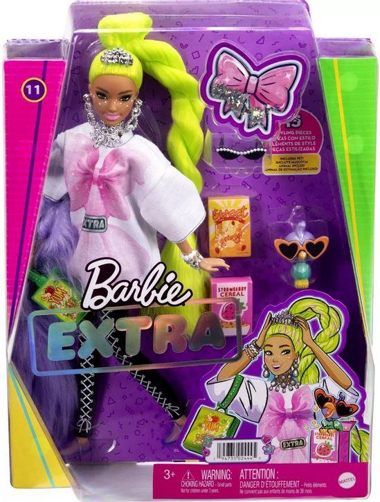 Mattel Barbie Extra - Neonski zeleni lasje (HDJ44)