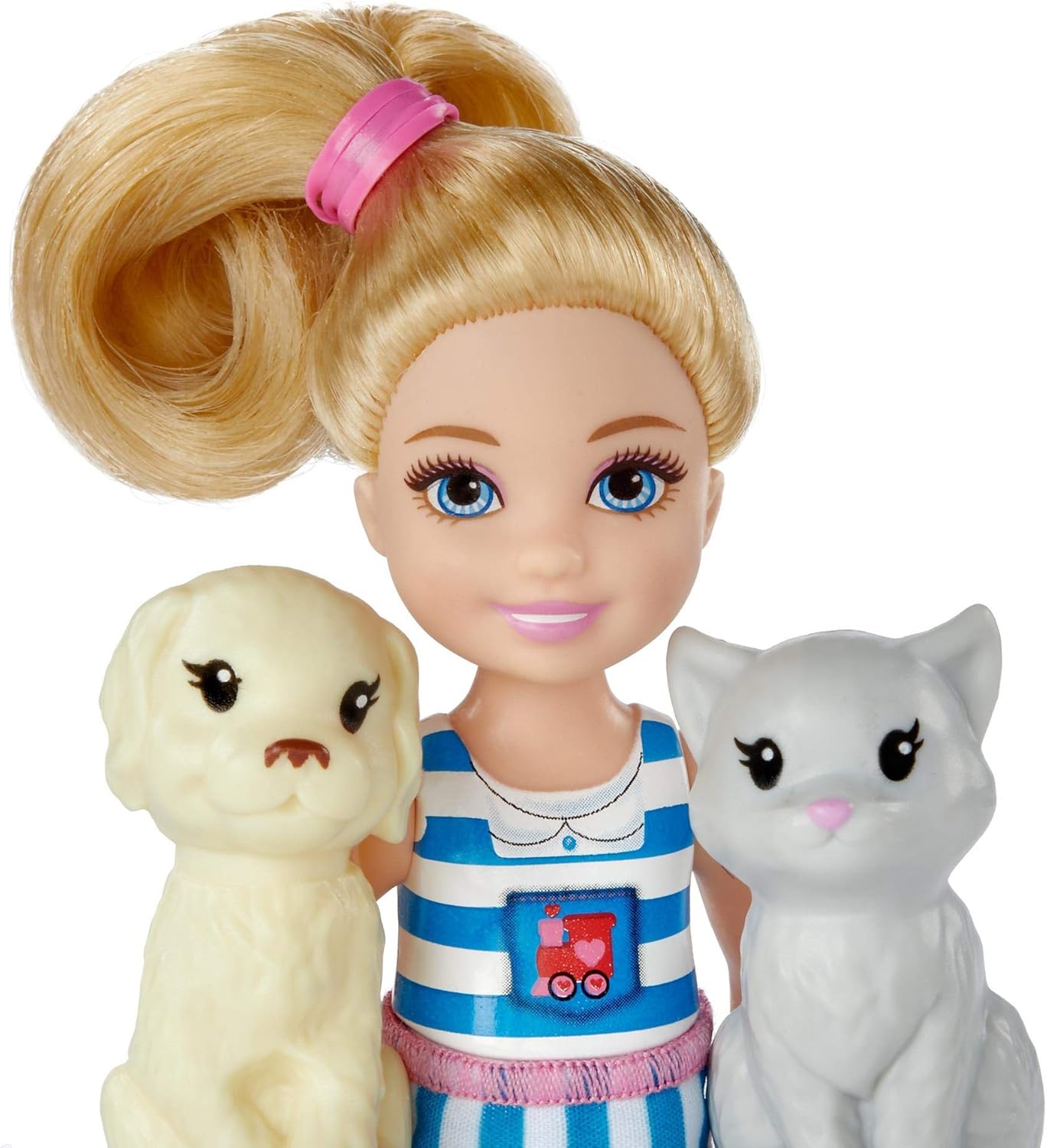 Barbie Chelsea Choo-Choo tren cu păpușă, set colorat de joacă cu accesorii (FRL86)