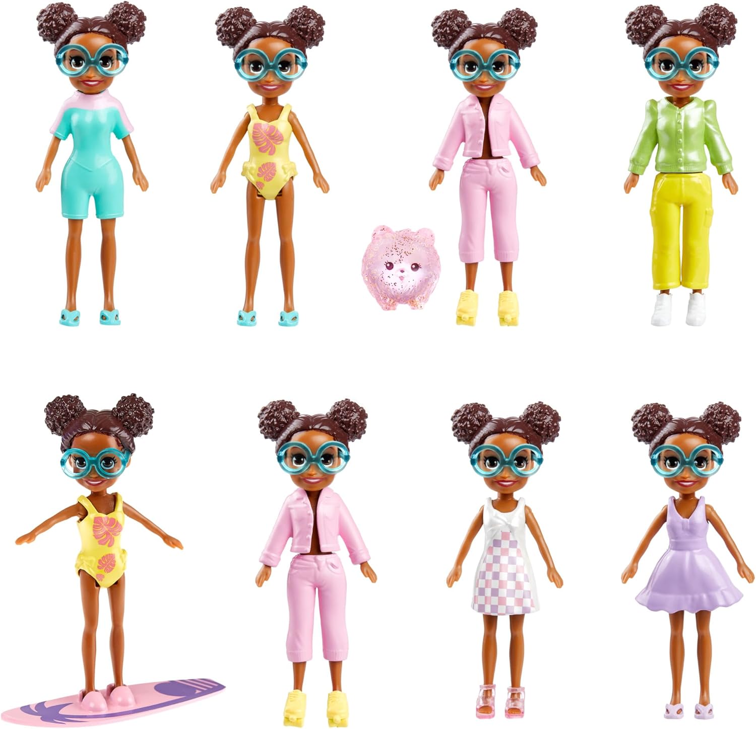 Mattel Polly Pocket: Schimbarea culorii - set de joacă pe plajă (HRD61)