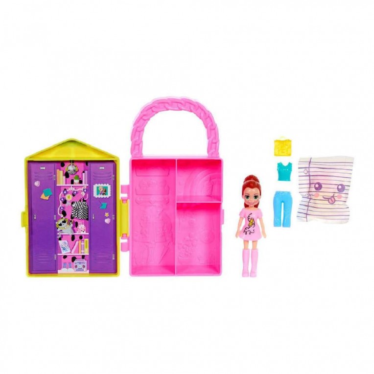 Mattel Polly Pocket - Geantă Lil' Styles galbenă (HTV04)