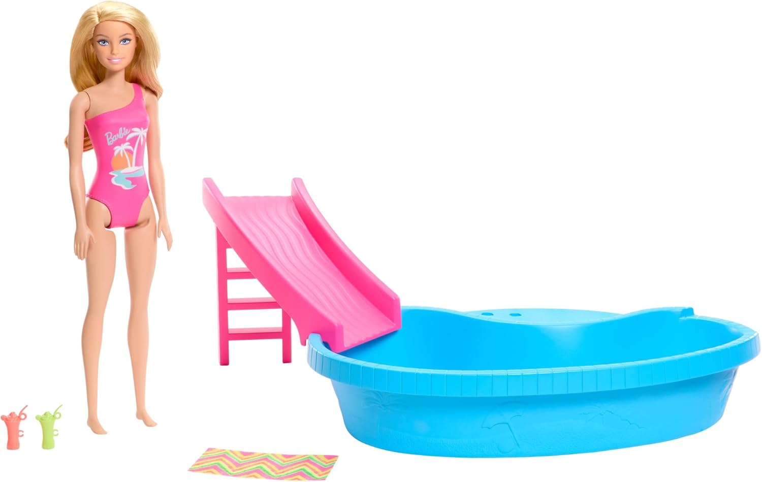 Mattel Barbie - Păpușă cu tobogan de piscină (HRJ74)