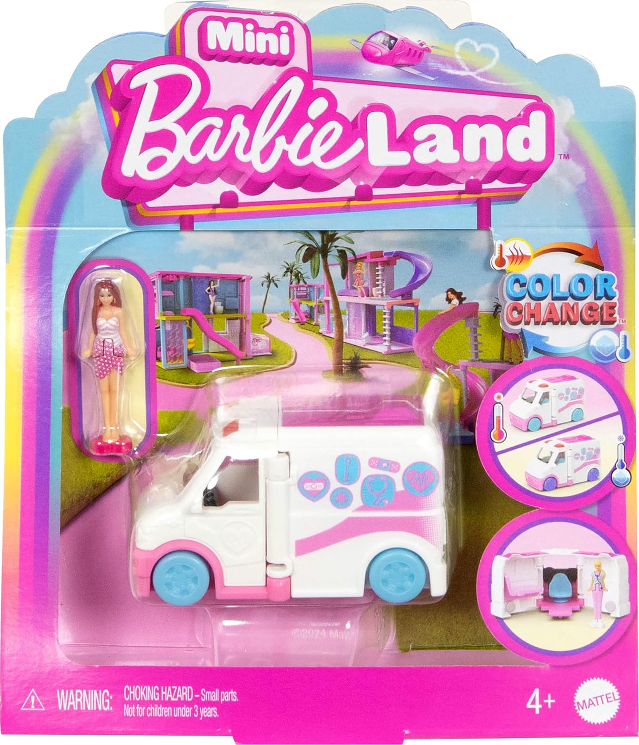 Mattel Barbie: Mini BarbieLand - Păpușă și Ambulanță Mobilă (JRC34)