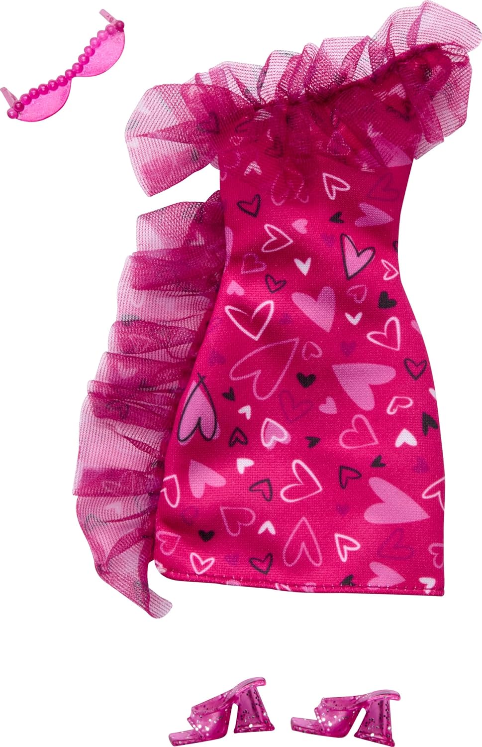Mattel Barbie: Modni komplet - Roza obleka s srci (HRH36)