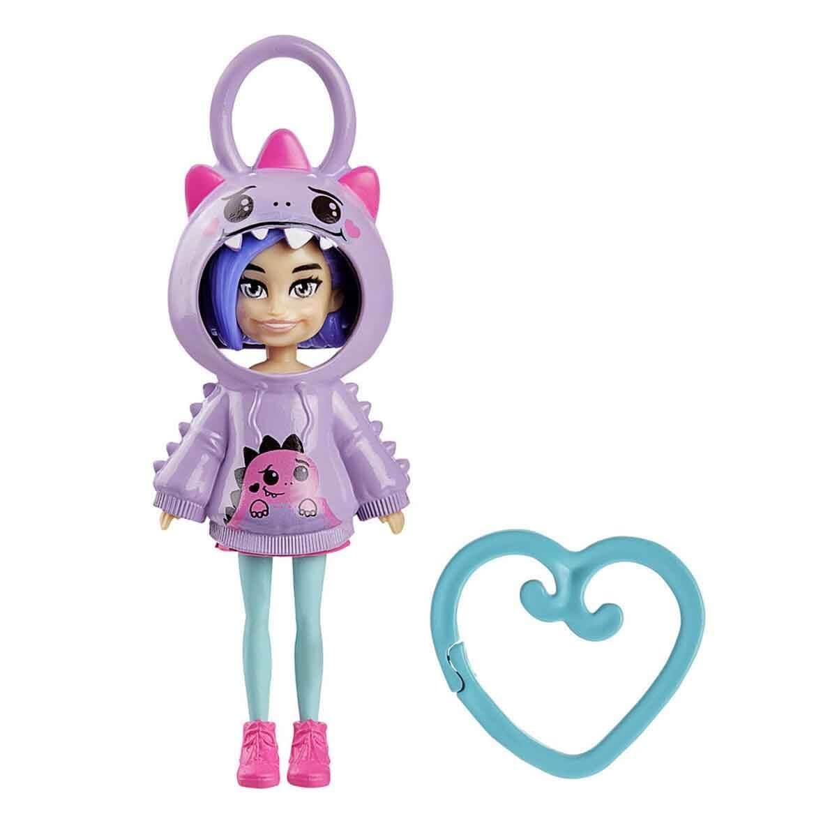 Mattel Polly Pocket: Păpușă cu glugă în formă de dinozaur (HRD62)