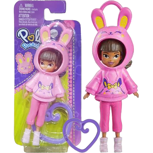 Mattel Polly Pocket: Păpușă cu Glugă Iepuraș (HRD63)