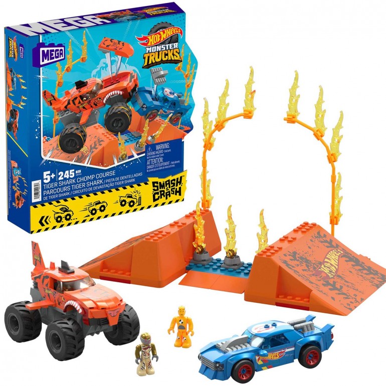 Hot Wheels Smash 'N Crash Tiger Shark Chomp Course