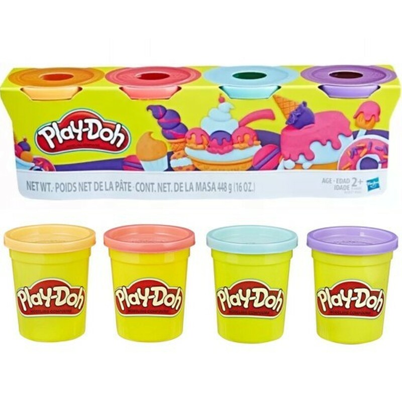 Hasbro Play-Doh Sweet Color cutii metalice (pachet de 4 bucăți) (E4869)