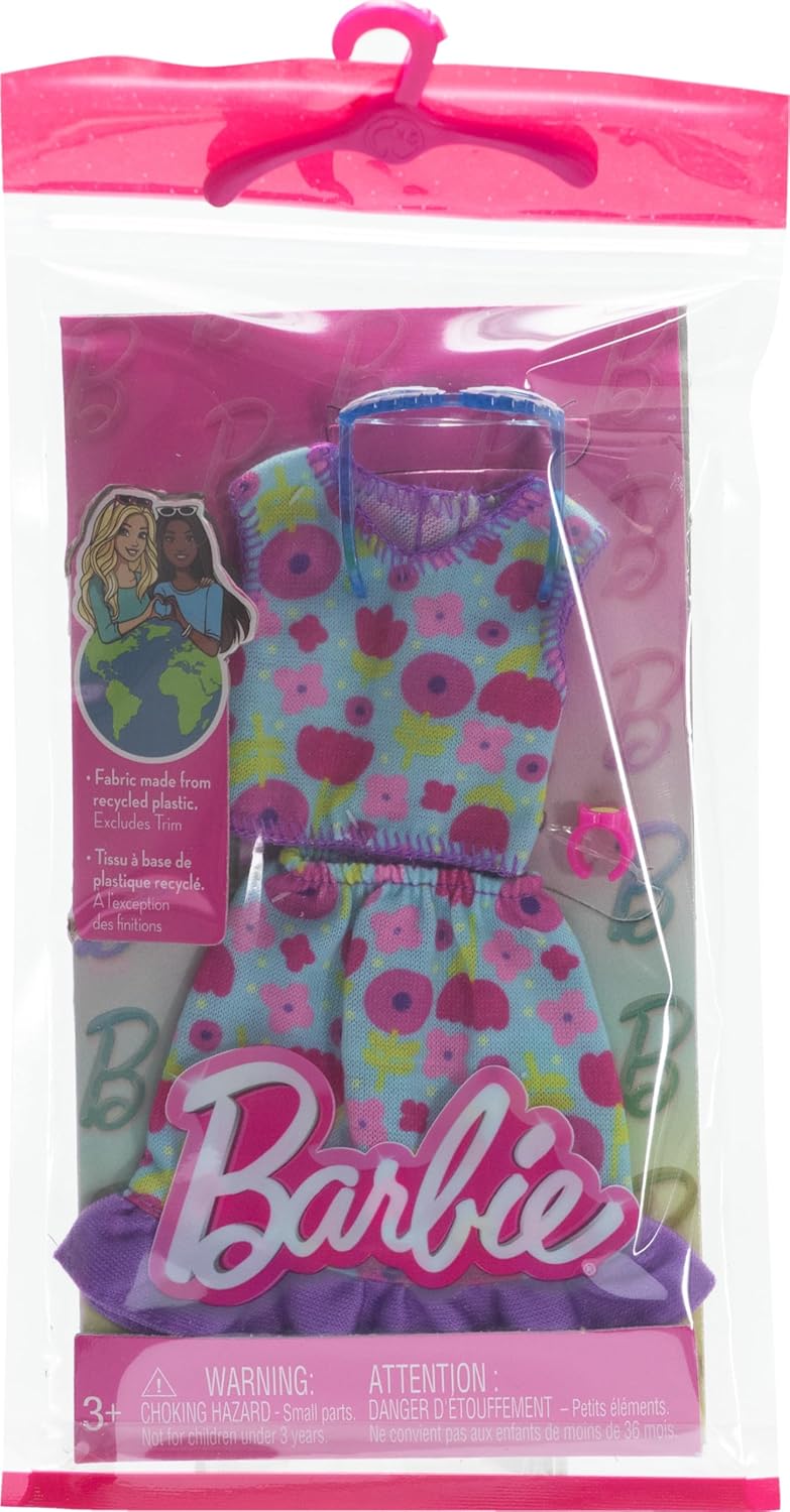 Mattel Barbie: Modni komplet - Turkizno krilo in top s cvetovi (HRH39)