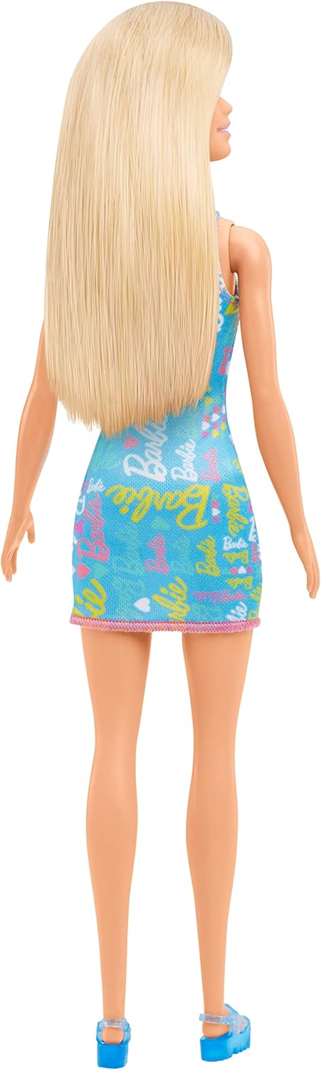 Mattel Barbie în rochie violetă cu flori – Blondă în rochie albastră (HGM59)