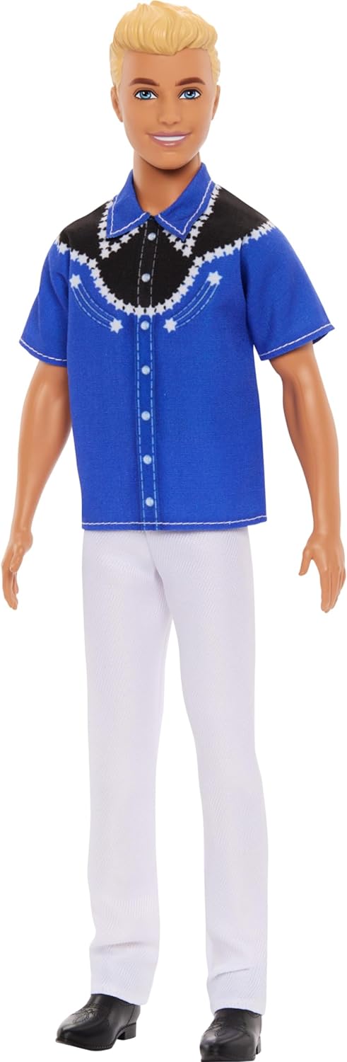 Mattel Barbie: Ken - Stil occidental cu păr blond, păpușa Fashionistas (HRH25)
