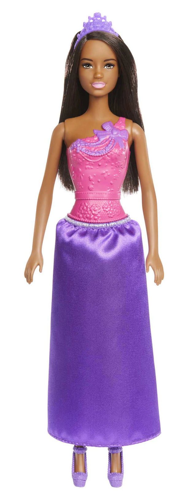Barbie Dreamtopia Kraljevska Lutka – Rjavolaska z Bleščečim Vijoličnim Krilom in Ujemajočim Trakom za Lase (HGR02)