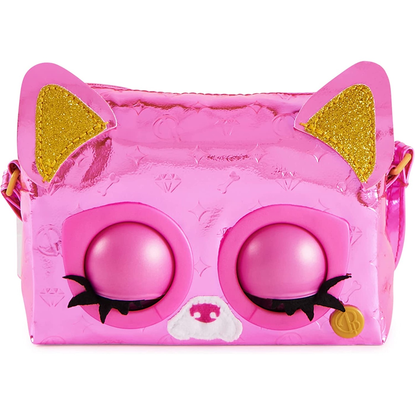 Spin Master Purse Pets: Geantă Metallic Magic - Flashy Frenchie (6065589)
